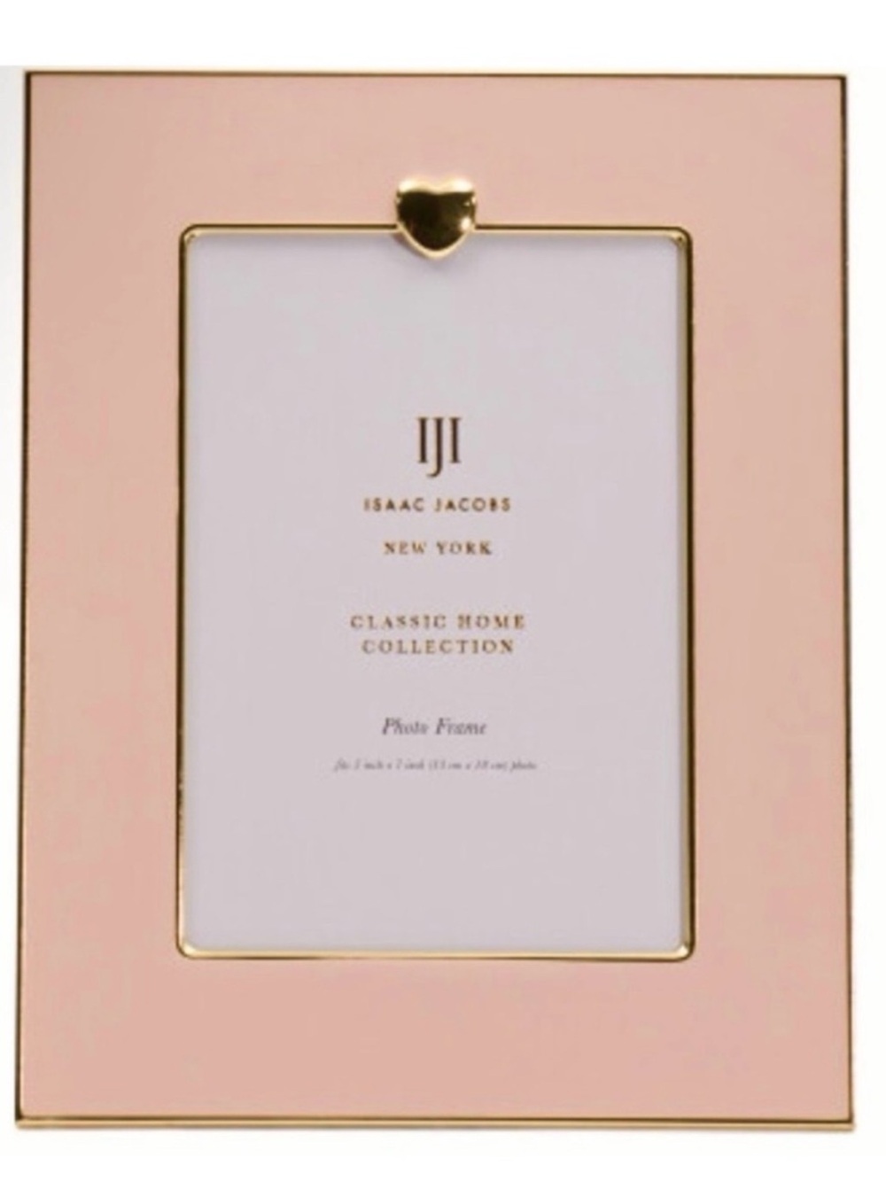 🆕- Isaac Jacobs Pink Enamel Heart Picture Prame. 5x7